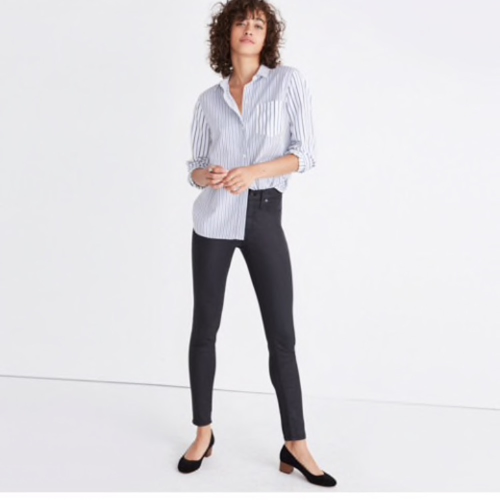 Madewell High Rise Skinny Black Coated Jeans 25